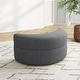 preview thumbnail 35 of 96, Upholstered Chenille Boucle Half Moon Storage Ottoman with Tray Chenille - Grey/Chenille