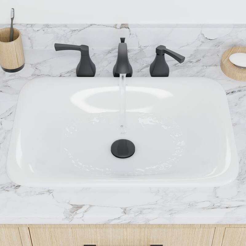 Karran Valera 21" Top Mount Vitreous China Bathroom Sink in White