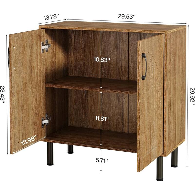 Sideboard Buffet Cabinet Set of 2, 59" Farmhouse Storage Accent Cabinet with Doors & Adjustable Shelves