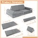 preview thumbnail 32 of 30, Convertible Kids Sofa Playset with Zipper