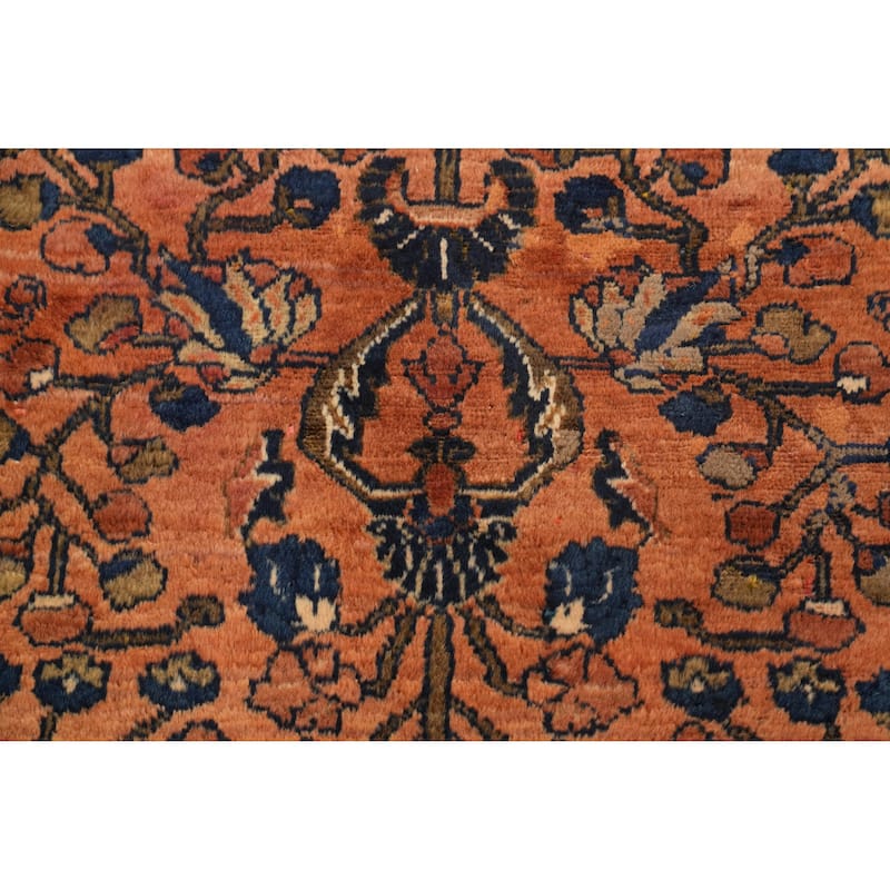 Hand Knotted Oriental 100% Wool Carpet Traditional Floral Oranges & Rust Lilian Area Rug - 4' 4'' X 3' 2''