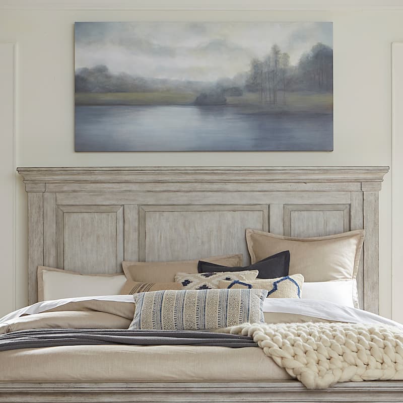 Heartland Antique White Tobacco Queen Panel Bed