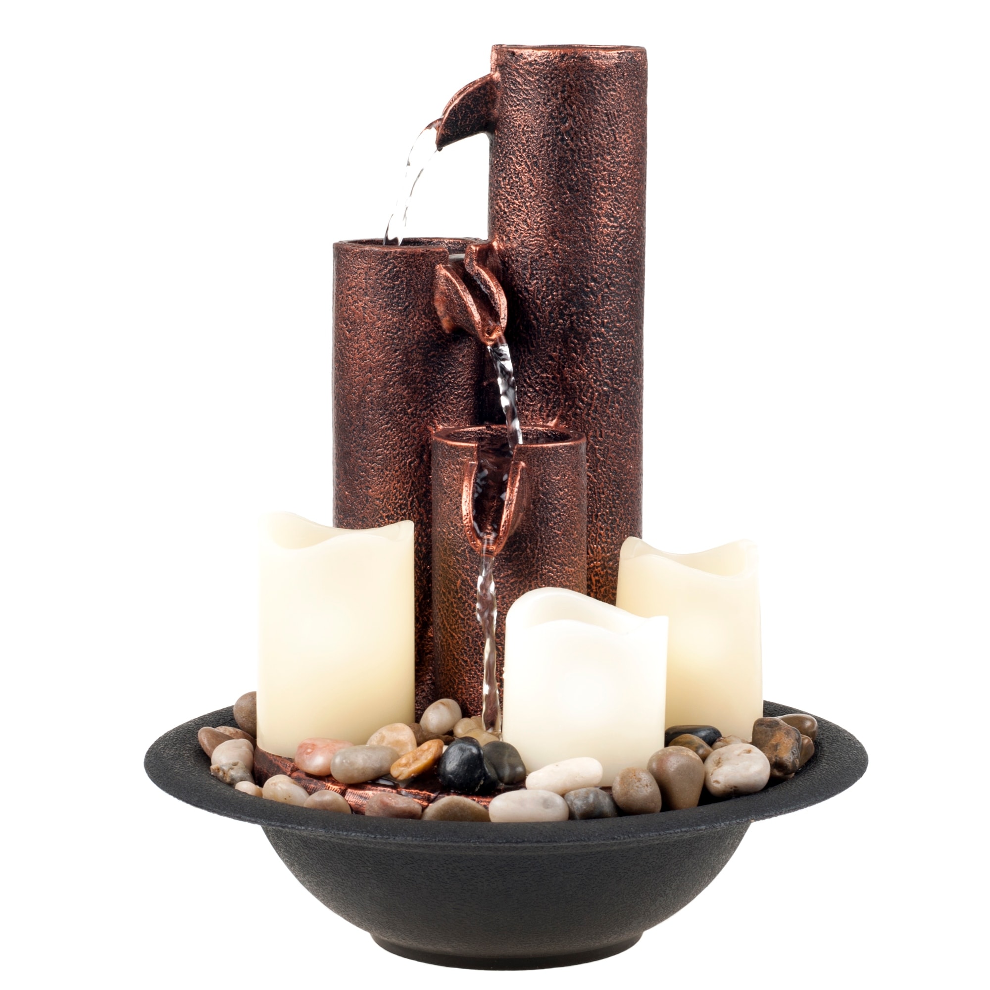 Pure Garden LED Waterfall Tabletop Fountain with LED Lights M150050