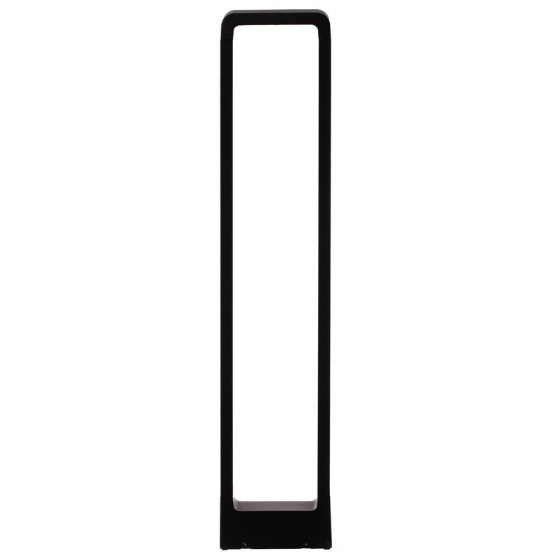 Decorative Driveway Bollard Rectangle LED Garden Light, Large Black Aluminum Pathway Yard Outdoor Light