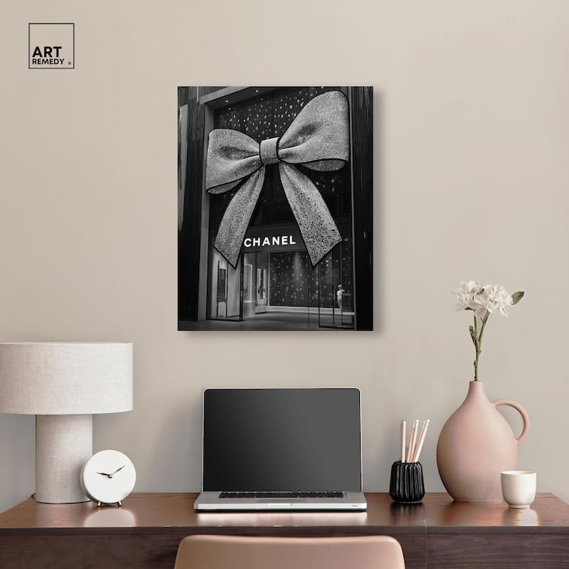 Big Bow Noir Store Canvas by Art Remedy, Gallery Wrapped