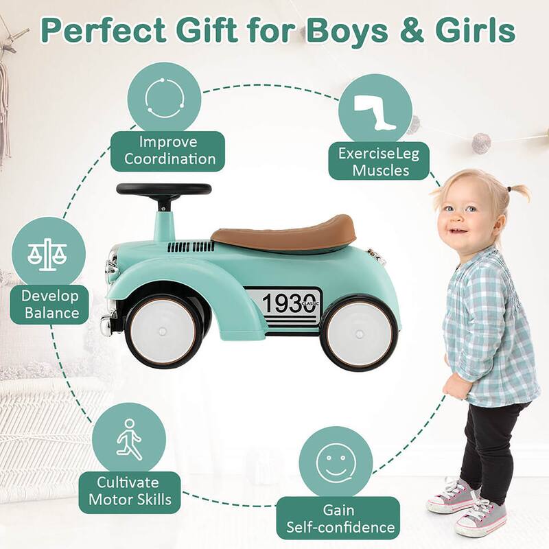 Gymax Retro Kids Ride-on Toy Kids Sit to Stand Vehicle with Working