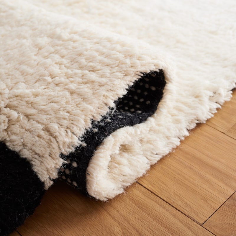 SAFAVIEH Handmade Casablanca Shag Ishild Mid-Century Modern Wool Rug