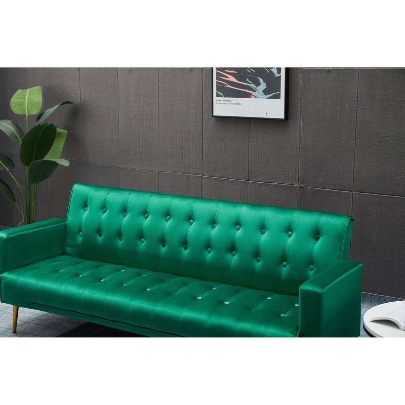 Green Solid Wood + MDF Sofa Bed for Small Spaces