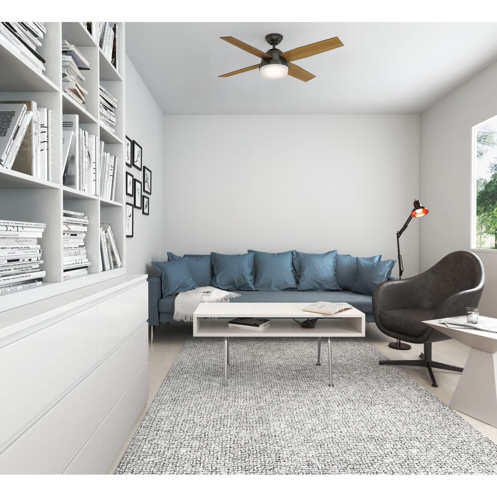 Hunter 52" Dempsey Ceiling Fan w/LED Light Kit, Handheld Remote - Contemporary, Transitional