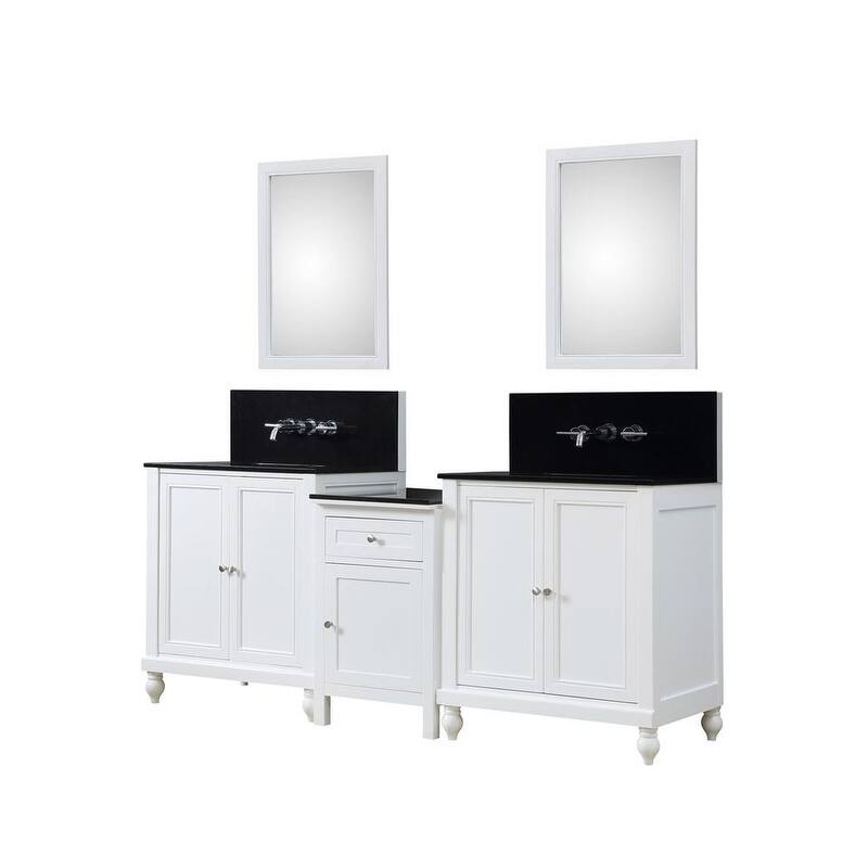 Classic Spa Premium 83 In. Bath and Makeup Hybrid Vanity in White