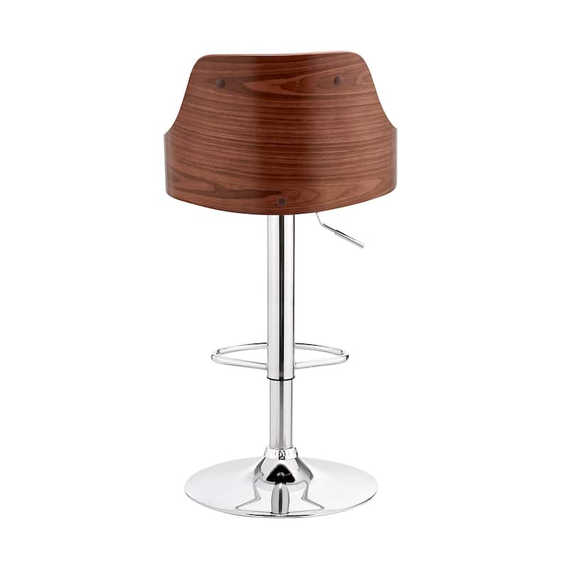 Cream Faux Leather Adjustable Modern Bar Stool - 41" x 19" x 19"