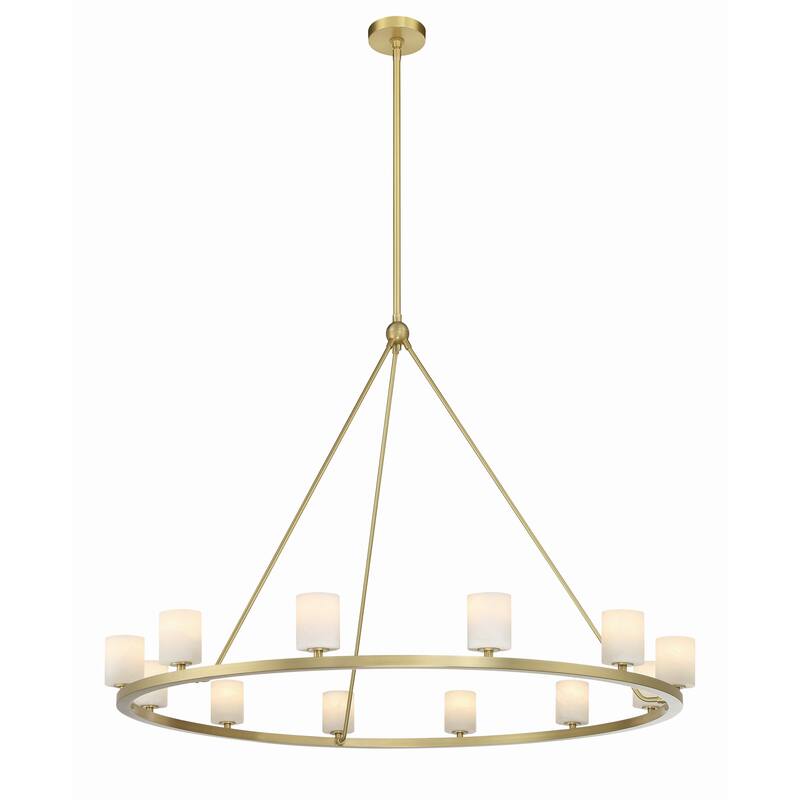 Aragon 12 Light Soft Brass Chandelier - 46.75"W x 36"H x 46.75"D