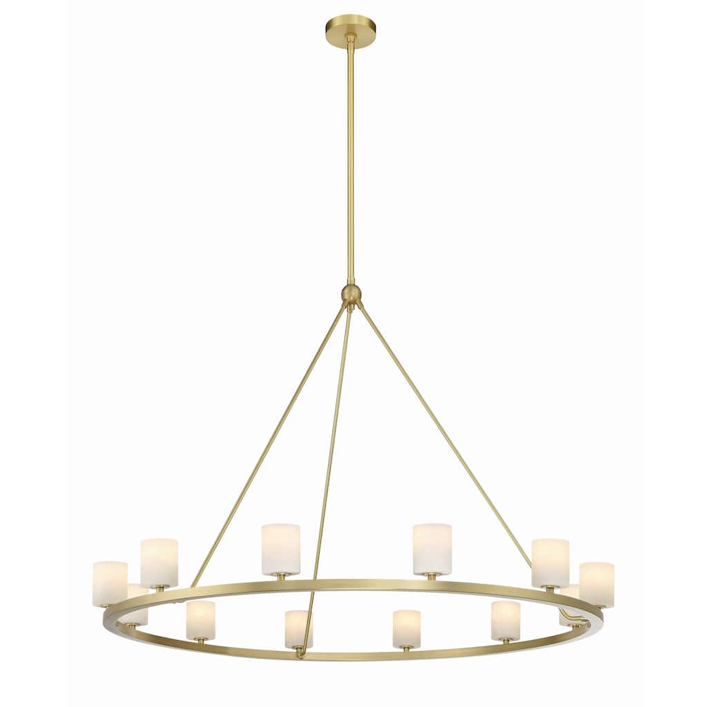 Aragon 12 Light Soft Brass Chandelier - 46.75"W x 36"H x 46.75"D