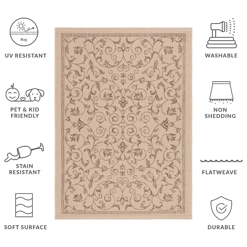 SAFAVIEH Courtyard Clarine Indoor/ Outdoor Waterproof Patio Backyard Rug
