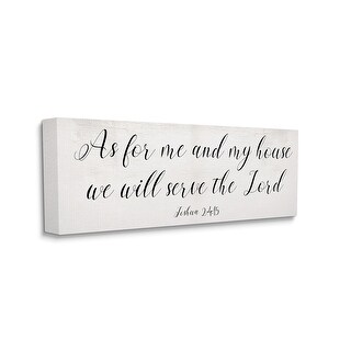 Stupell We Will Serve the Lord Quote Minimal Cursive Typography Canvas ...