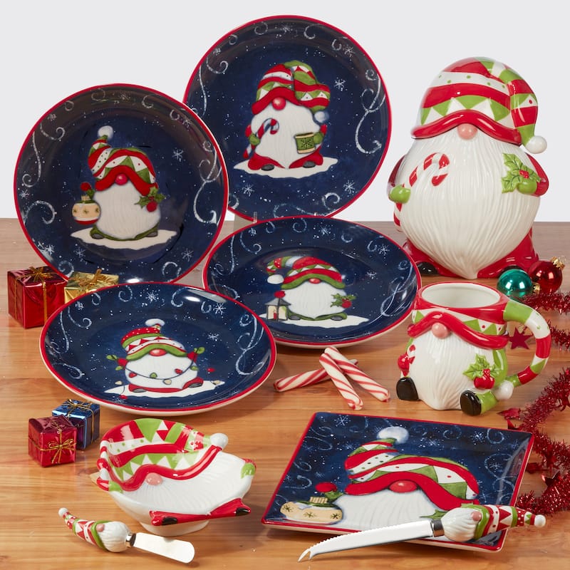 Certified International Holiday Magic Gnomes 14" x 10" Rectangular Serving Platter