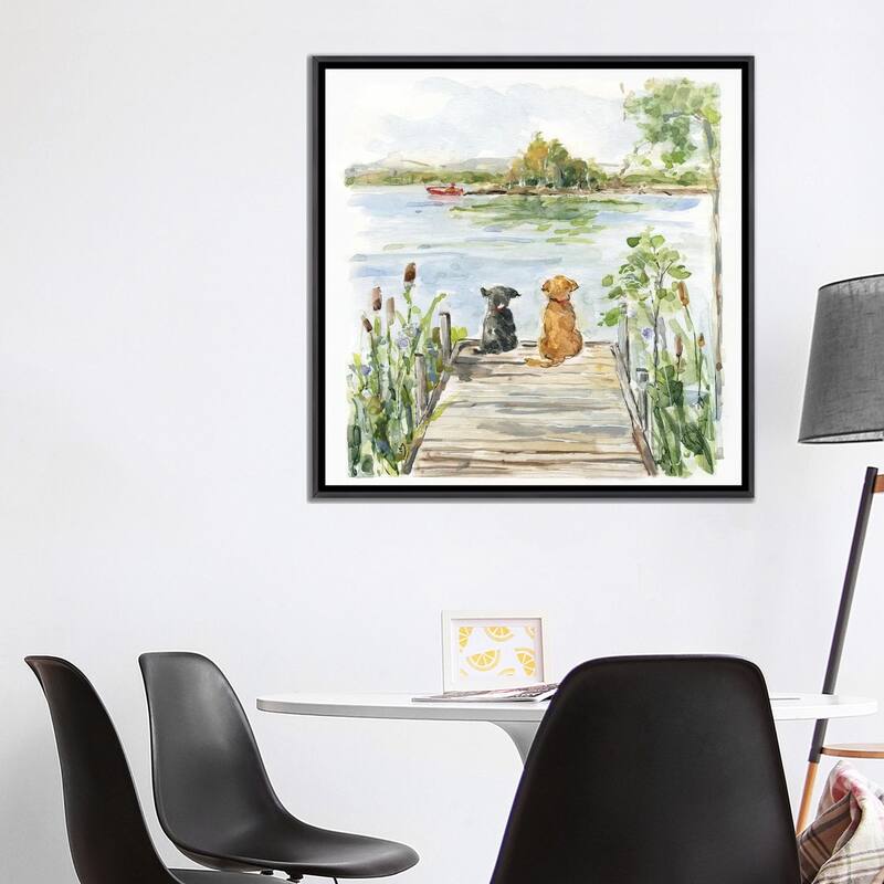 iCanvas "Lake Buddies" by Sally Swatland Framed
