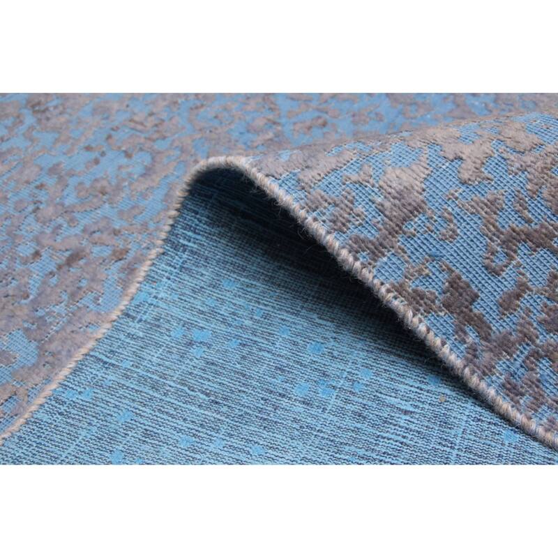 ECARPETGALLERY Hand-knotted Color Transition Blue Wool Rug - 4'2 x 5'6