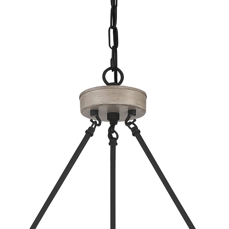 Allegray 12-light Farmhouse Faux Wood Wagon Wheel Chandelier with UL Certified - 42 inches