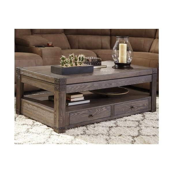 Ashley Furniture T8469 Burladen Lift Top Coffee Table w/ Vintage
