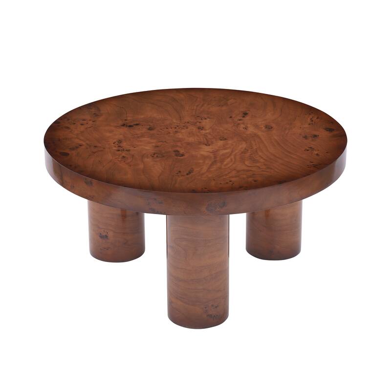 Christopher Knight Home - Barrister Modern 31.5" Round Coffee Table with Sculptural 3-Leg Base, Versatile for Living Areas