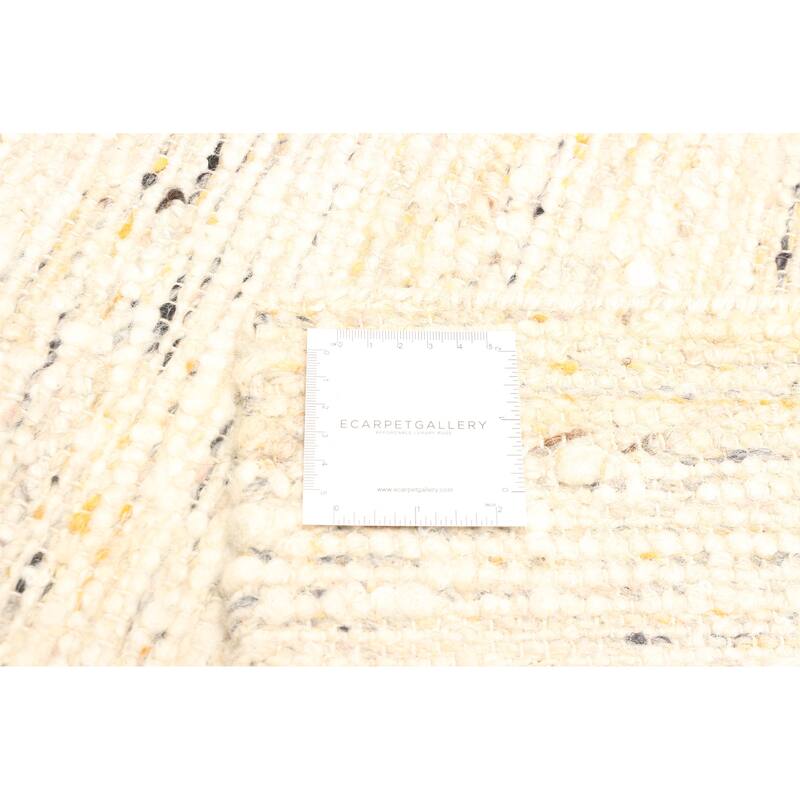 ECARPETGALLERY Braid weave Sienna Beige, Cream Wool Rug - 5'0 x 7'11