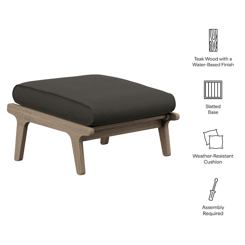 Saratoga Outdoor Patio Teak Ottoman