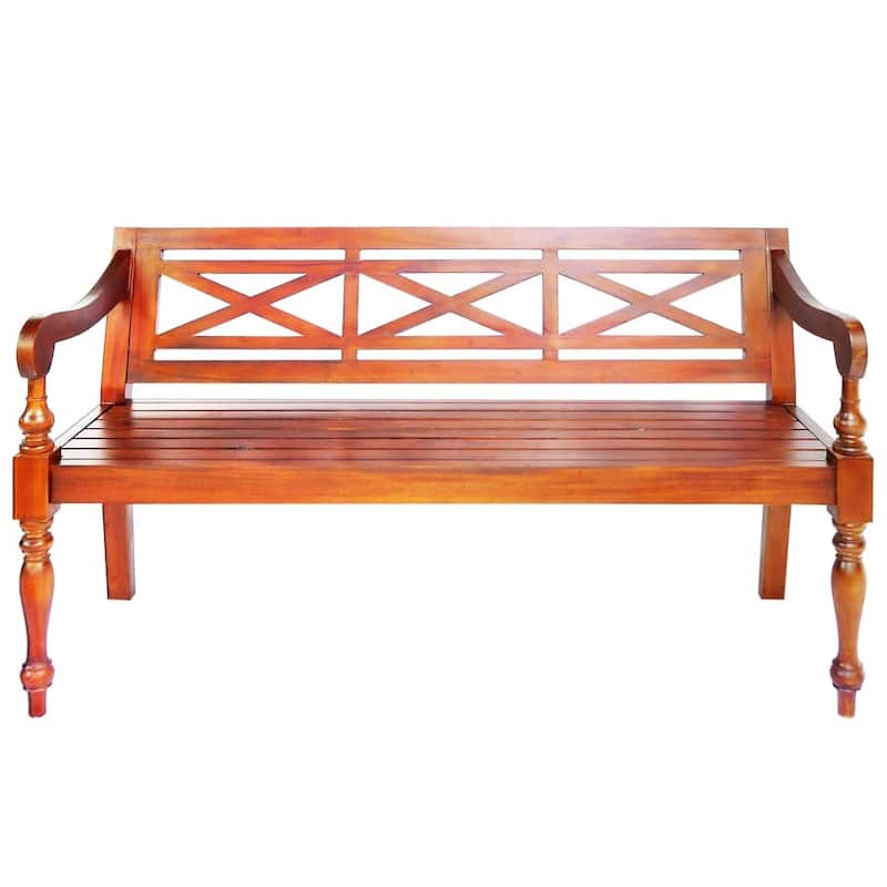 vidaXL Bench Entryway Wooden Batavia Bench for Hallway Solid Wood Mahogany