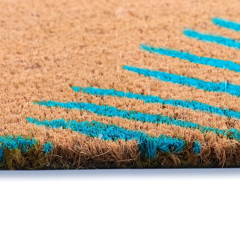 Liora Manne Natura Palm Border Outdoor Mat Green 18"X30"