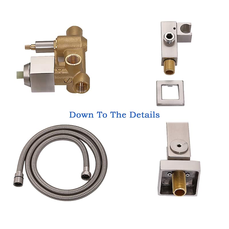 Modland Luxury Wall Mounted Bathtub Faucet With High-pressure Handheld Shower and Tub Spout
