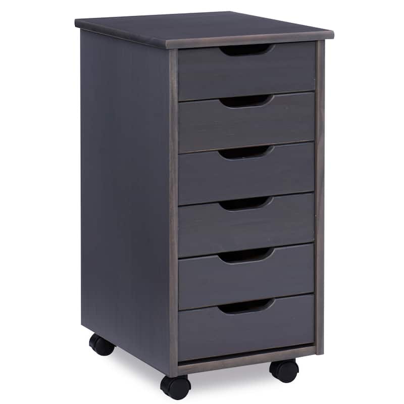 Bridgton Six Drawer Roll Cart - Grey