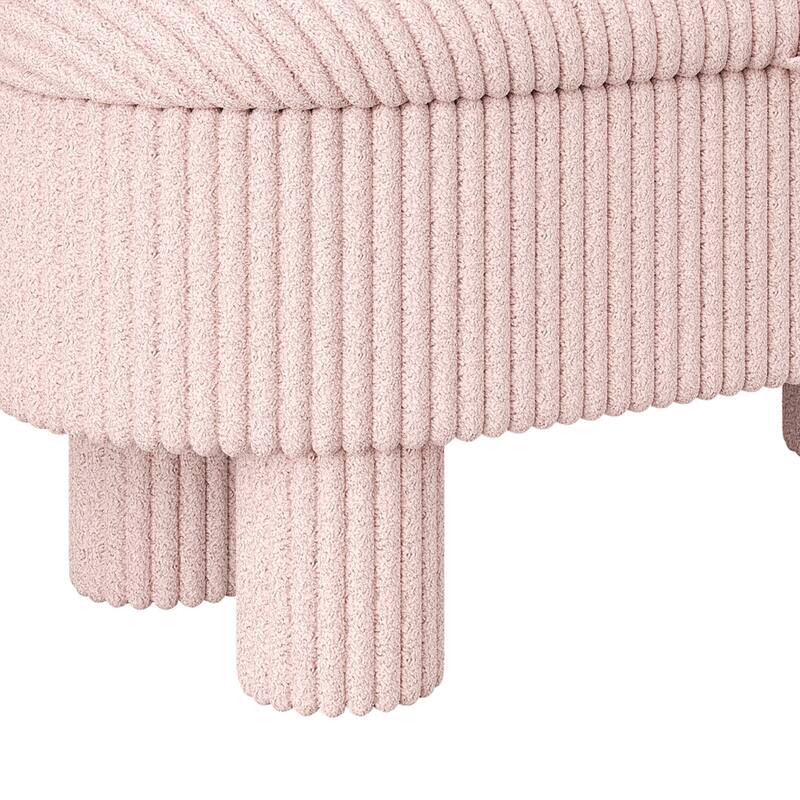 Roomfitters Modern Corduroy Storage Ottoman Bench with Lift Top Lid and Cylinder Legs
