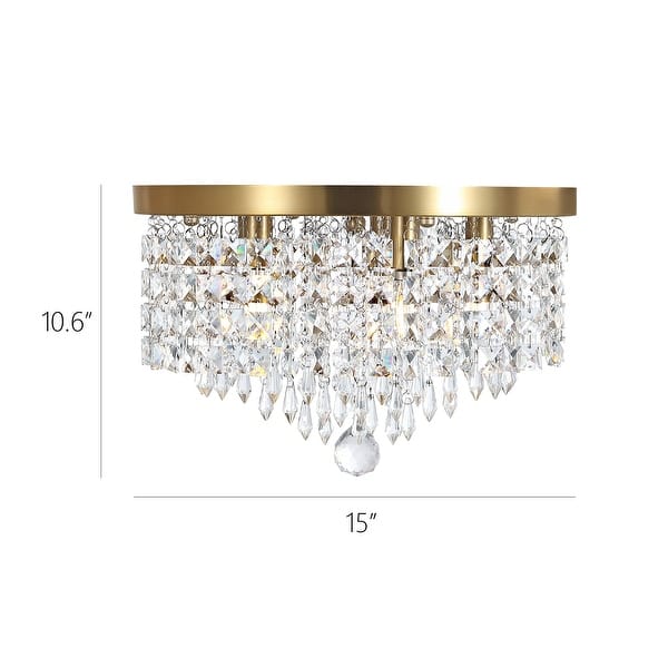 dimension image slide 0 of 4, GetLedel Modern 5-Light Crystal Flush Mount Chandelier