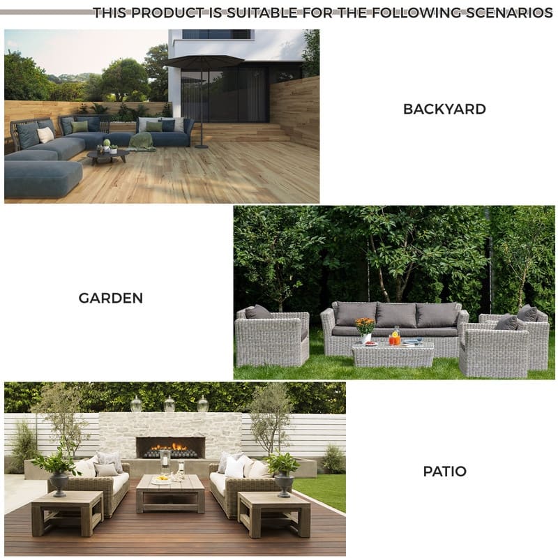 14 Piece Outdoor Furniture Replacement Cushions,Patio Seat Cushions