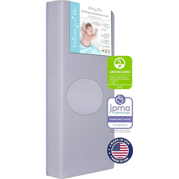 slide 2 of 12, Dream On Me Starbright Breathable Fiber Crib and Toddler Mattress Periwinkle