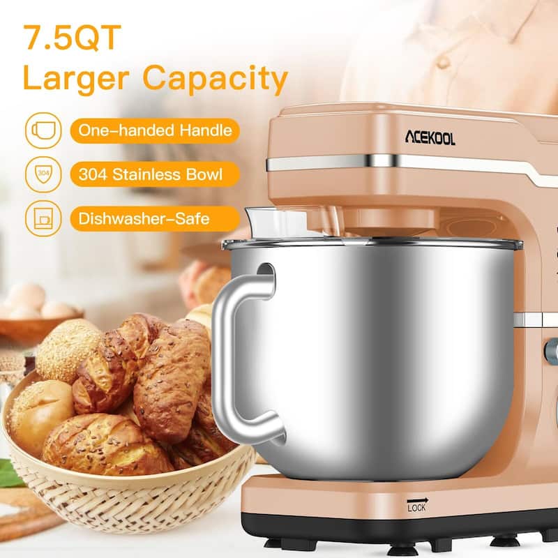 7.5 Quarts 10 Speed Tilt Head Kitchen Stand Mixer