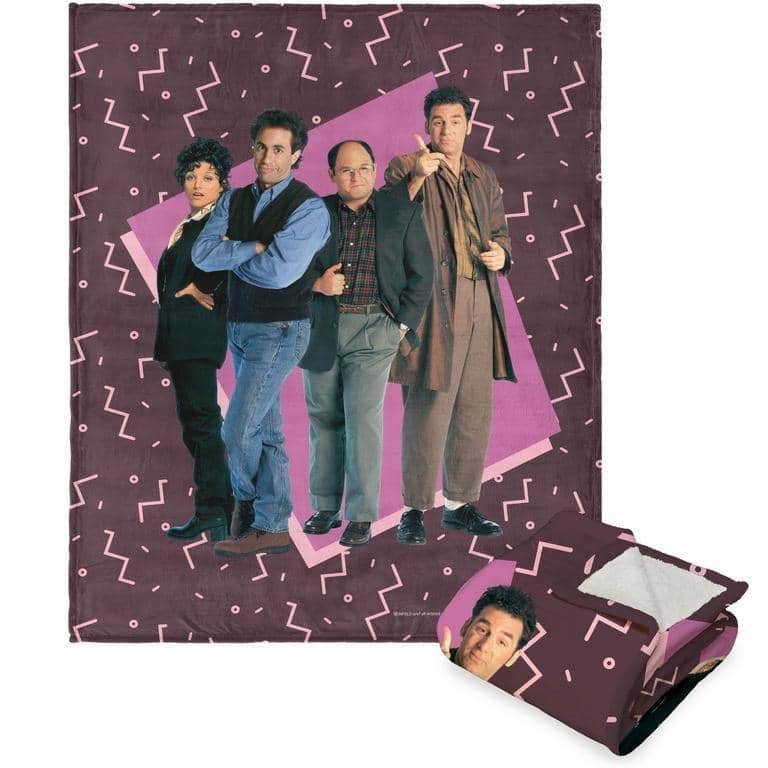 Warner Bros Seinfeld The Gang Silk Touch Sherpa Throw Blanket