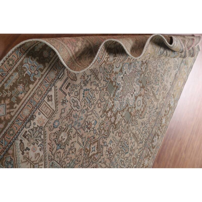 Hand Knotted Oriental 100% Wool Carpet Traditional Medallion Pink Tabriz Area Rug - 9' 8'' X 6' 5''
