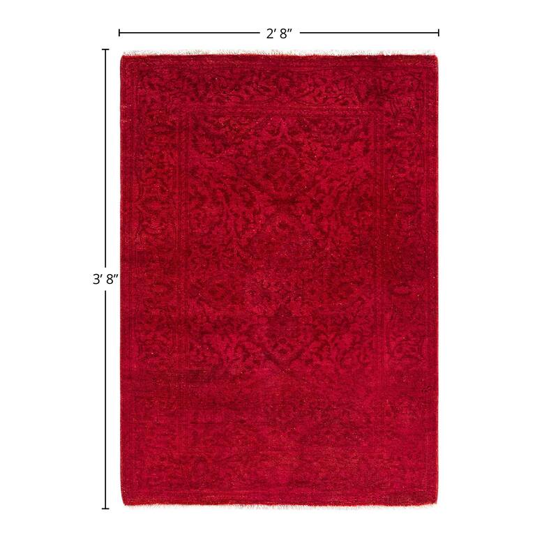 Overdyed, One-of-a-Kind Hand-Knotted Area Rug - Rust - 2' 8" x 3' 8"