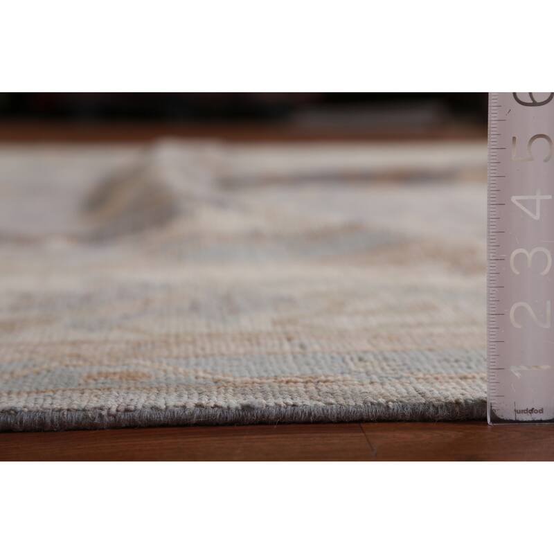 Hand Knotted Oriental 100% Wool Carpet Transitional All-Over Greys & Charcoal Oushak Area Rug - 13' 10'' X 10' 1''