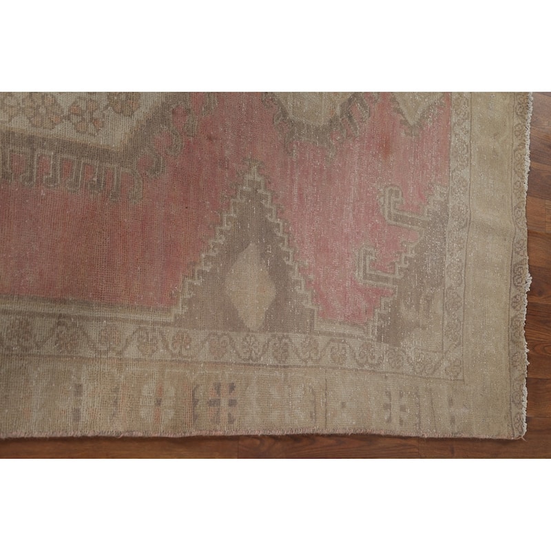 Pink Viss Persian Vintage Area Rug Handmade Wool Carpet - 4'8" x 7'4"