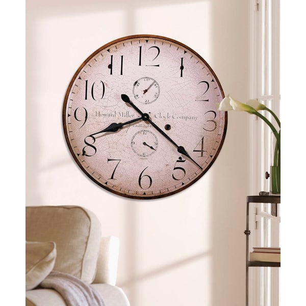 slide 2 of 4, Distressed Vintage Style Round Wall Clock by Howard Miller Off White