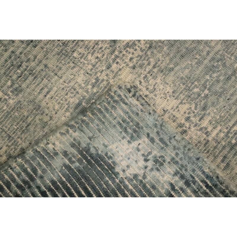 Hand Knotted Oriental Viscose Silk Carpet Modern Abstract Multi-Colored Abstract Area Rug - 7' 7'' X 5' 6''