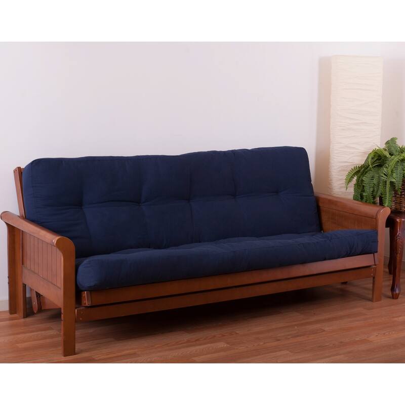 6-inch Thick Twill Futon Mattress (Twin, Full, or Queen) - Full - Navy