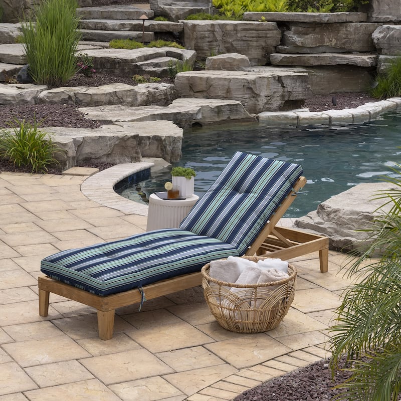 ARDEN Outdoor Plush Modern Tufted Chaise Cushion, 76 x 22