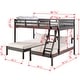 preview thumbnail 2 of 12, Dark Grey Full over Double Twin Bunk Bed