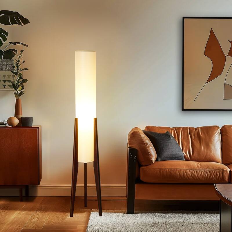 Wabi-sabi Style Zen Floor Lamp - Brown