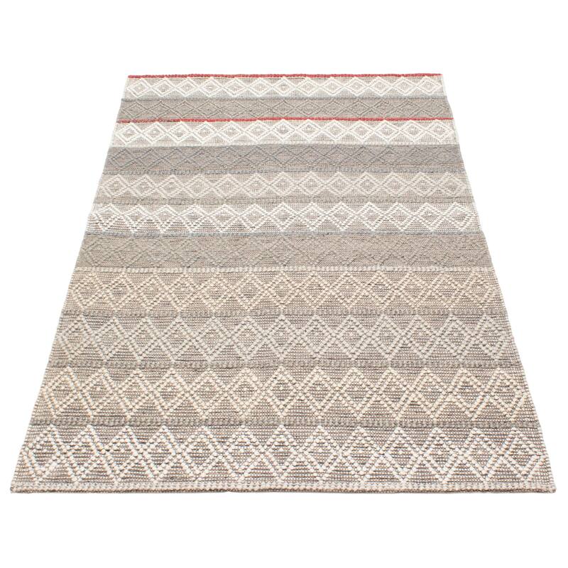 ECARPETGALLERY Braid weave Sienna Grey Wool Rug - 5'0 x 8'3