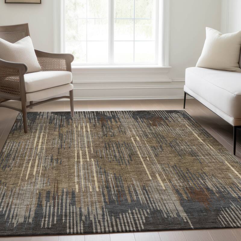 Premium Washable Super Soft Transitional Stripes Mayfield Rug