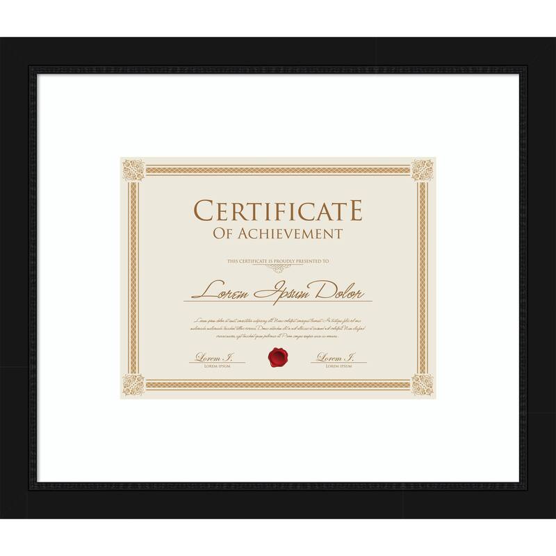 Avon Black Narrow Framed Picture Frame, Photo Frame - 17x14.5 Matted White 11x9